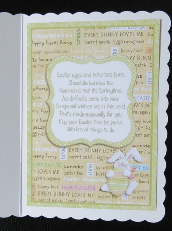 Insert for Some Bunny Loves You Easter card by Davina Rundle
