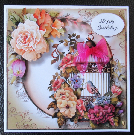 Vintage Floral Birdcage 1 by Davina Rundle