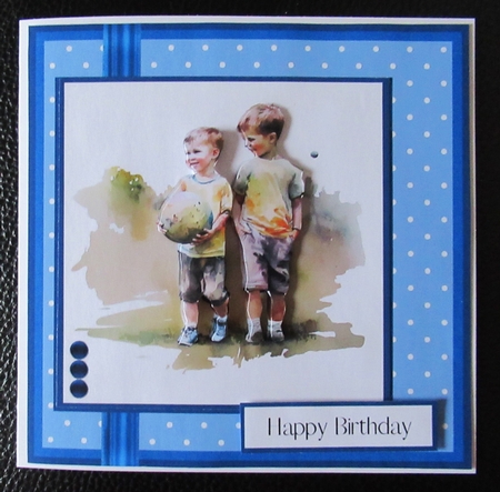 Eat, Sleep, Play Football, Repeat (7x7 inch square card kit) by Davina Rundle