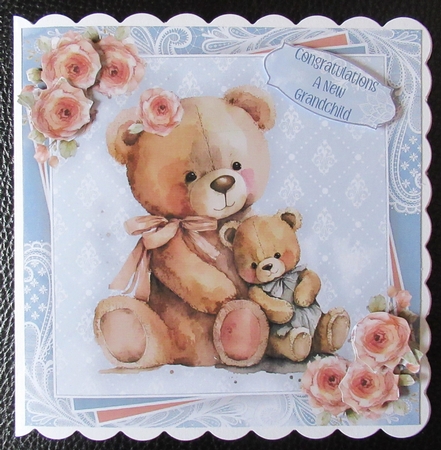 Lovely Bear Bumper Kit **Includes card front with no flowers**    by Davina Rundle