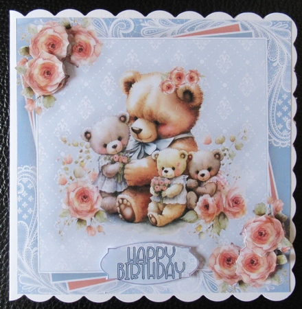 Lovely Bear Bumper Kit **Includes card front with no flowers**    by Davina Rundle