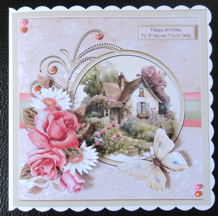 House and rose 7x7 by Davina Rundle