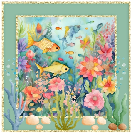 3 Floral fish card fronts/toppers 7 by Davina Rundle