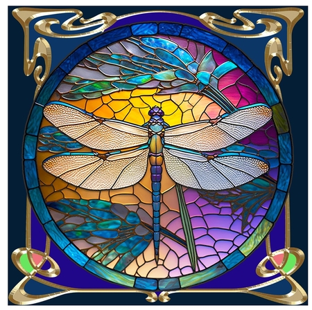 Stained Glass Dragonfly 4 by Davina Rundle