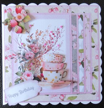Summer Tea 1: Strawberries 7 x 7 Card Mini Kit, 7 Sheets by Davina Rundle