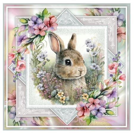Floral Bunny Mini Page Kit by Davina Rundle
