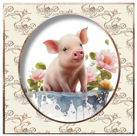Simple Painted Pig by Davina Rundle