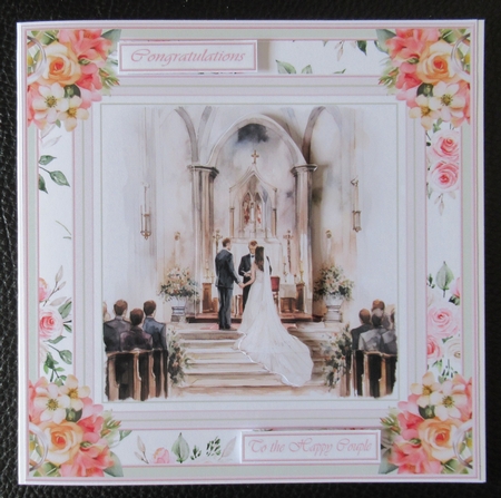 Beautiful Wedding Day 7x7ins Decoupage Kit 2 by Davina Rundle