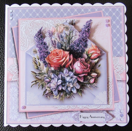 Lilac Rose Envelope card Kit by Davina Rundle