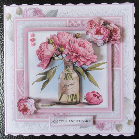 Roses And Lace Peony jar by Davina Rundle