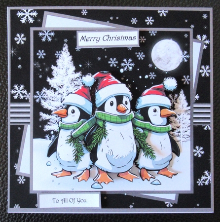 Christmas penguins 7x7 by Davina Rundle