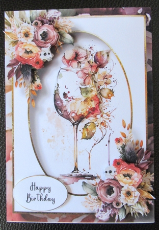 Wine Glass & Flowers 1 by Davina Rundle