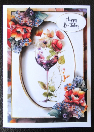 Wine Glass & Flowers 3 by Davina Rundle
