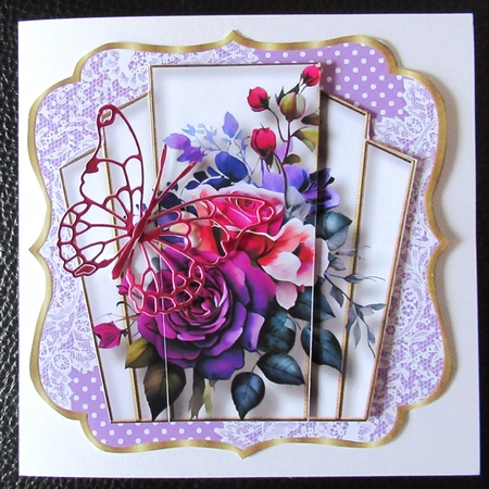 7x7 Art Deco Watercolour Bouquet - Pink & Lilac by Davina Rundle