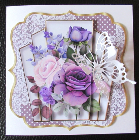 7x7 Art Deco Watercolour Bouquet - Purple Flowers by Davina Rundle