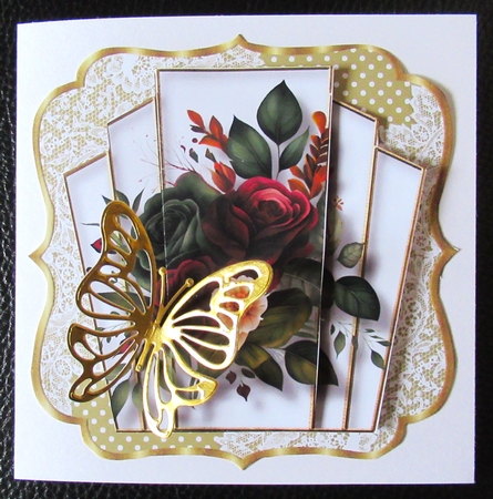 7x7 Art Deco Watercolour Bouquet - Red & Green by Davina Rundle