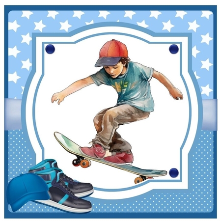 The Skateboard Kid - Inc. 4 Toppers by Davina Rundle