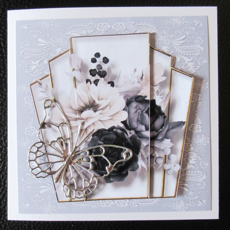 7x7 Art Deco Watercolour Bouquet - Smoky Black by Davina Rundle
