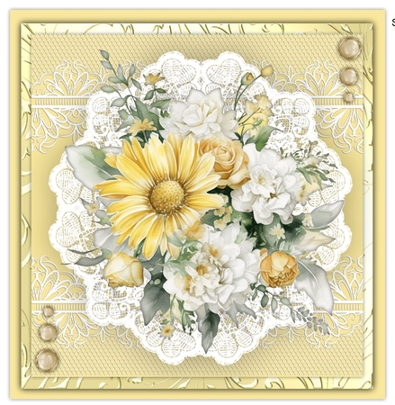 8x8 Mini Kit, Beautiful Floral Posie on Lace by Davina Rundle