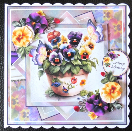 Pot Of Pansies Mini Page Kit by Davina Rundle