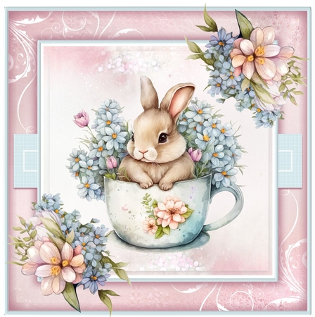 Bunny in a teacup by Davina Rundle