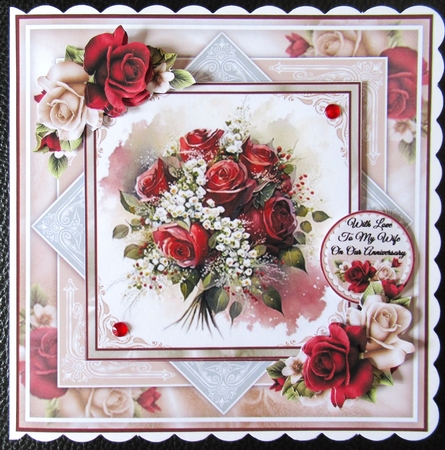 Beautiful Red Rose Bouquet Mini Page Kit by Davina Rundle