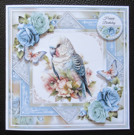 Cute Floral Budgie Mini Page Kit by Davina Rundle