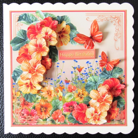Nasturtium Garden - Decoupage Card Mini Kit by Davina Rundle