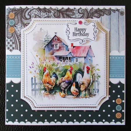 Farmhouse Chickens and Rooster 2 by Davina Rundle