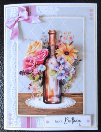 Wine Bottle Bouquet A5 No.1 by Davina Rundle