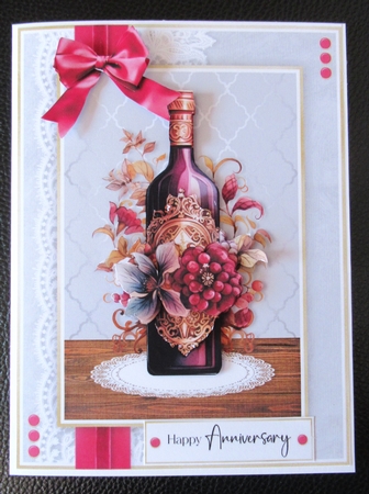 Wine Bottle Bouquet A5 No.4 by Davina Rundle