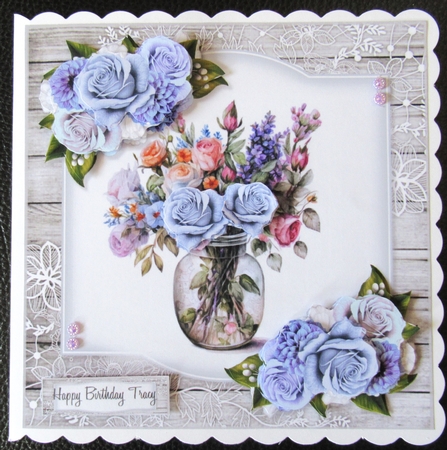 vase With Roses  Mini Kit by Davina Rundle