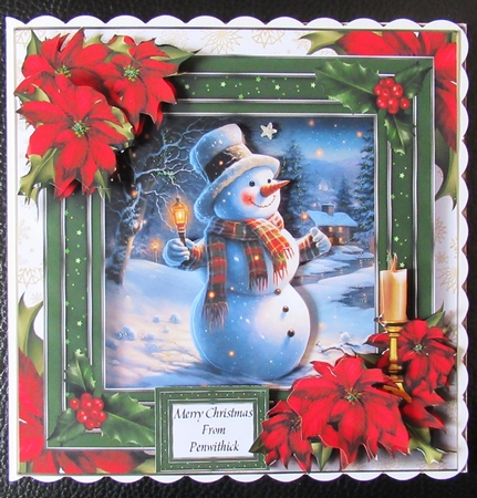Jolly Snowman & Red Poinsettias by Davina Rundle