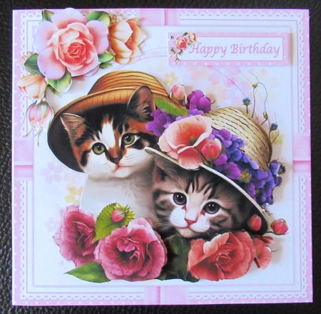 7x7 Cute cats in hats two toppers mini kit 1 by Davina Rundle