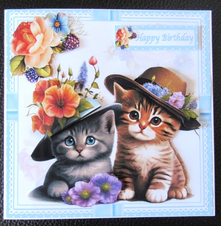 7x7 Cute cats in hats two toppers mini kit 2 by Davina Rundle