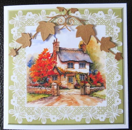 Small autumn cottage 2 COASTERS by Davina Rundle
