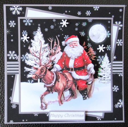 Santa and his reindeer 7x7 by Davina Rundle