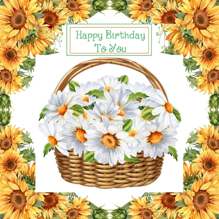 Daisy Basket Decoupage by Davina Rundle