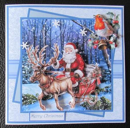 Santa on his sledge 7x7 by Davina Rundle