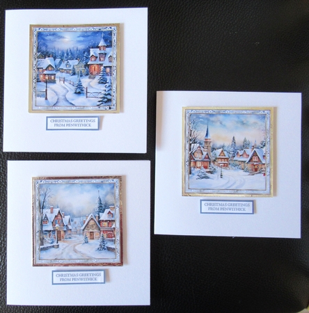 Winter Christmas village toppers by Davina Rundle