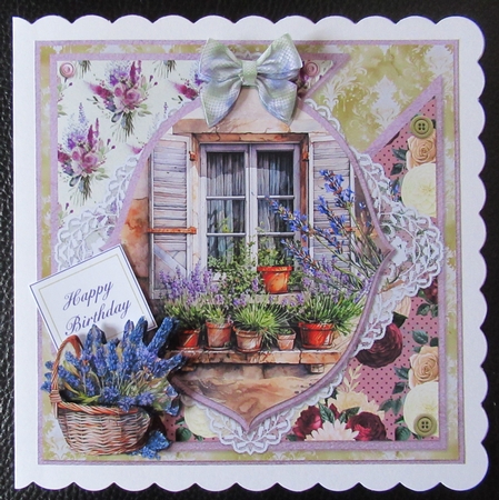 Lavender Summer 14: Lavender Window 8 x 8 Card Mini Kit incl. 4 Toppers, 8 Sheets by Davina Rundle