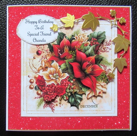 A set of 6 Beautiful Christmas Bouquet toppers by Davina Rundle