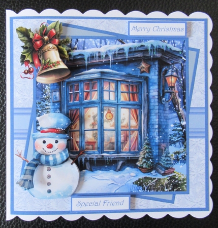 Window and snowman 7x7 by Davina Rundle