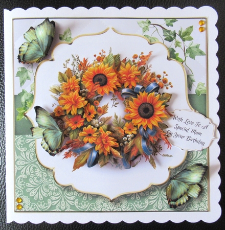 Sunflower Floral Wreath Multi Topper Kit by Davina Rundle