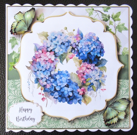 Blue hydrangea Floral Wreath Multi Topper Kit by Davina Rundle