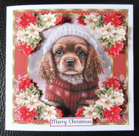 Christmas pup in jumper card front 1 by Davina Rundle