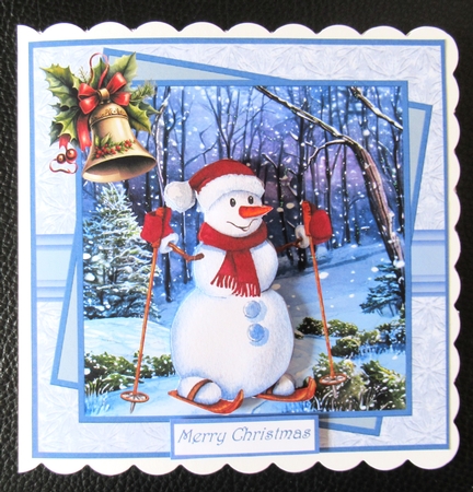 Skiing snowman 6x6 by Davina Rundle
