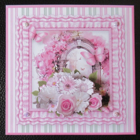 Pretty Pink Garden - Frilly Frame Card Mini Kit by Davina Rundle