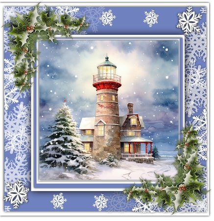 8x8 Mini Kit, Beautiful Lighthouses in the Snow by Davina Rundle