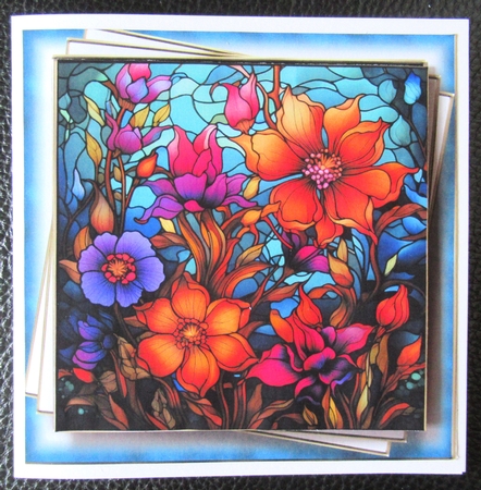 Gorgeous Stained Glass Flowers 6 Multi Topper Kit by Davina Rundle